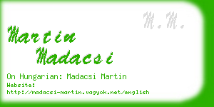 martin madacsi business card